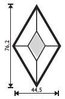 Facette Rhombus Eisblume 44,5 x 76,2  mm