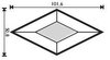 Facette Rhombus Eisblume 50,8 x 101,6  mm